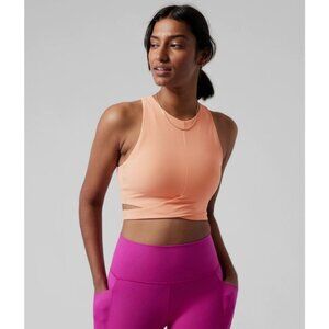 NWOT Athleta Conscious Crop Cut Out Bra D-DD Peach Performance Workout Athletic